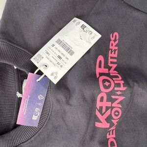 K Pop Demon Hunters ZARA Dark Sweatshirt SOLD OUT! New with tags! 9-10 Kids
